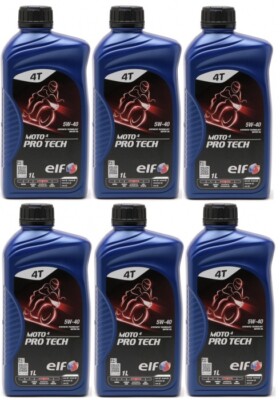 Elf Moto 4 Pro Tech 5W-40 4T Motorrad Motoröl 6x 1l = 6 Liter