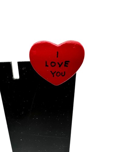Heart Shaped "I Love You" Pin Brooch Red & Black Valentines Day Womens Jewelry - 第 6/6 張圖片