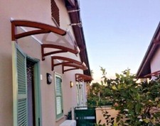 pensilina tettoia in legno pensiline policarbonato da esterno LOWCOST LEGNO ONDA