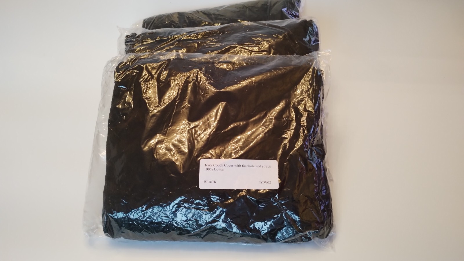 3 x massage table couch cover WITH face hole and tie straps in Black