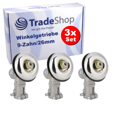 3x 9-Zahn 26mm Winkelgetriebe für Einhell BG-BC43, GB-BC52, GC-BC 31-4S
