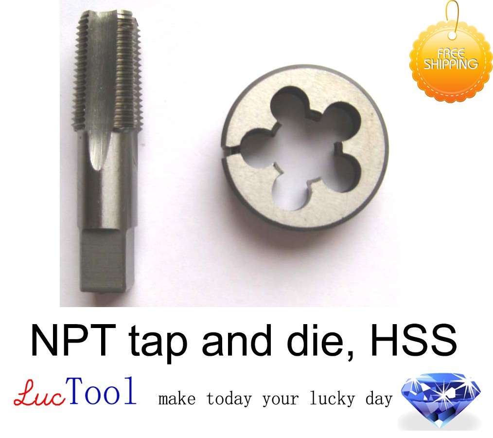 1-11 1/2 NPT Pipe Tap and Die Set, NPT Tap and Round