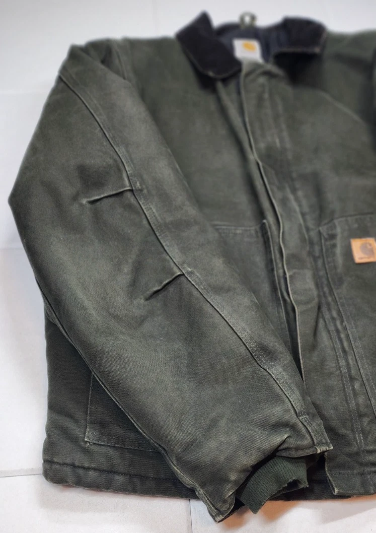 Vintage Carhartt J22 MOS Jacket Men's XL Moss Green Sandstone Arctic Quilt Lined image 2