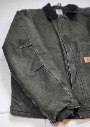 Vintage Carhartt J22 MOS Jacket Men's XL Moss Green Sandstone Arctic Quilt Lined image 2