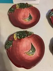 SET OF FOUR  8" CERAMIC "HARVEST APPLE" CANAPE PLATES. — photo 4