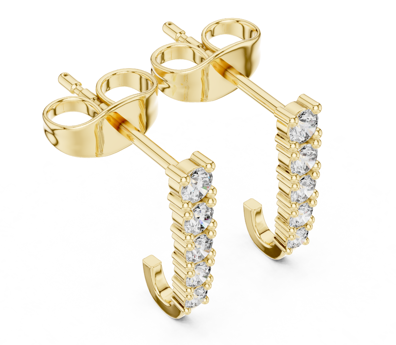Certified VVS1 D Natural Diamond Perfect Proposal Stud Earrings 14k Gold Over