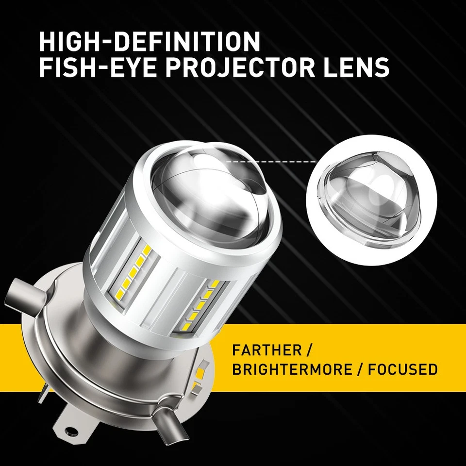 For Motorcycle H4 6500K 3000k LED Hi/Low Beam Bulb Super Bright Headlight - Image 4 of 4