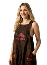 Bohemian Handmade Cotton Harem Overalls – Red Patchwork Festival Jumpsuit