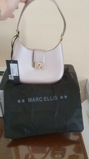 Borsa Marc Ellis Flat M Rosa Antico Hobo Spalla Gomma PVC Nuova Con Cartellino