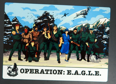 Operation EAGLE Group Photo Eagle Force Die-Cast Metal Plate Plaque MEGO Card
