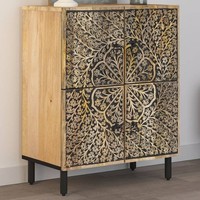 Beistellschrank Sideboard Schrank Kommode Anrichte Massivholz Mango Vidaxl