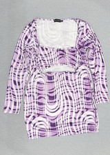 PrettyLittleThing Purple Geometric Cut-Out Bodycon Dress Long Sleeve