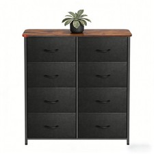 Black Dresser for Bedroom with 8 Drawers Storage Drawers Organizer Unit Curved