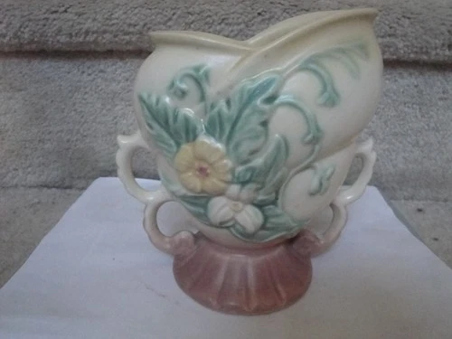 Vintage Hull Art Pottery W-5-6 1/2 Wildflower Pink /Yellow    !