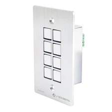 8-Button Control Panel Wall Plate with Programmable LED Buttons, RS-232, RS-458,