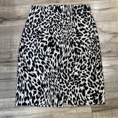 Calvin Klein Leopard Boho Pencil Skirt MIDI Sexy Rocker Chick 6 M