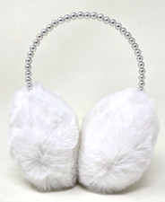 Earmuffs Women's Fluffy White Faux Pearl Headband Winter Ear Warmers