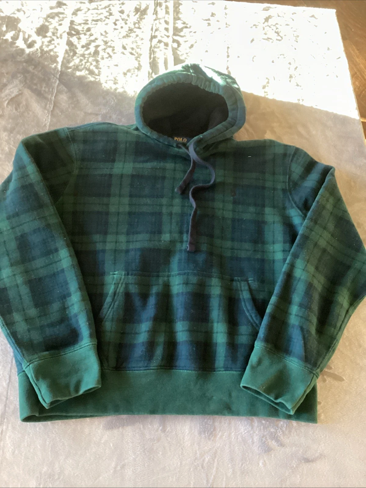 Polo Ralph Lauren Blackwatch Tartan Plaid Hooded Sweatshirt Men’s Large