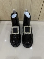 Roger  Vivier  Black Patent Leather Boots EU Size 39