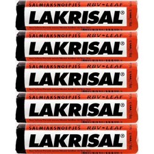 Lakrisal Licorice Candy Rolls - (5-Pack) - Salmiak 1 Count (Pack of 5), Red