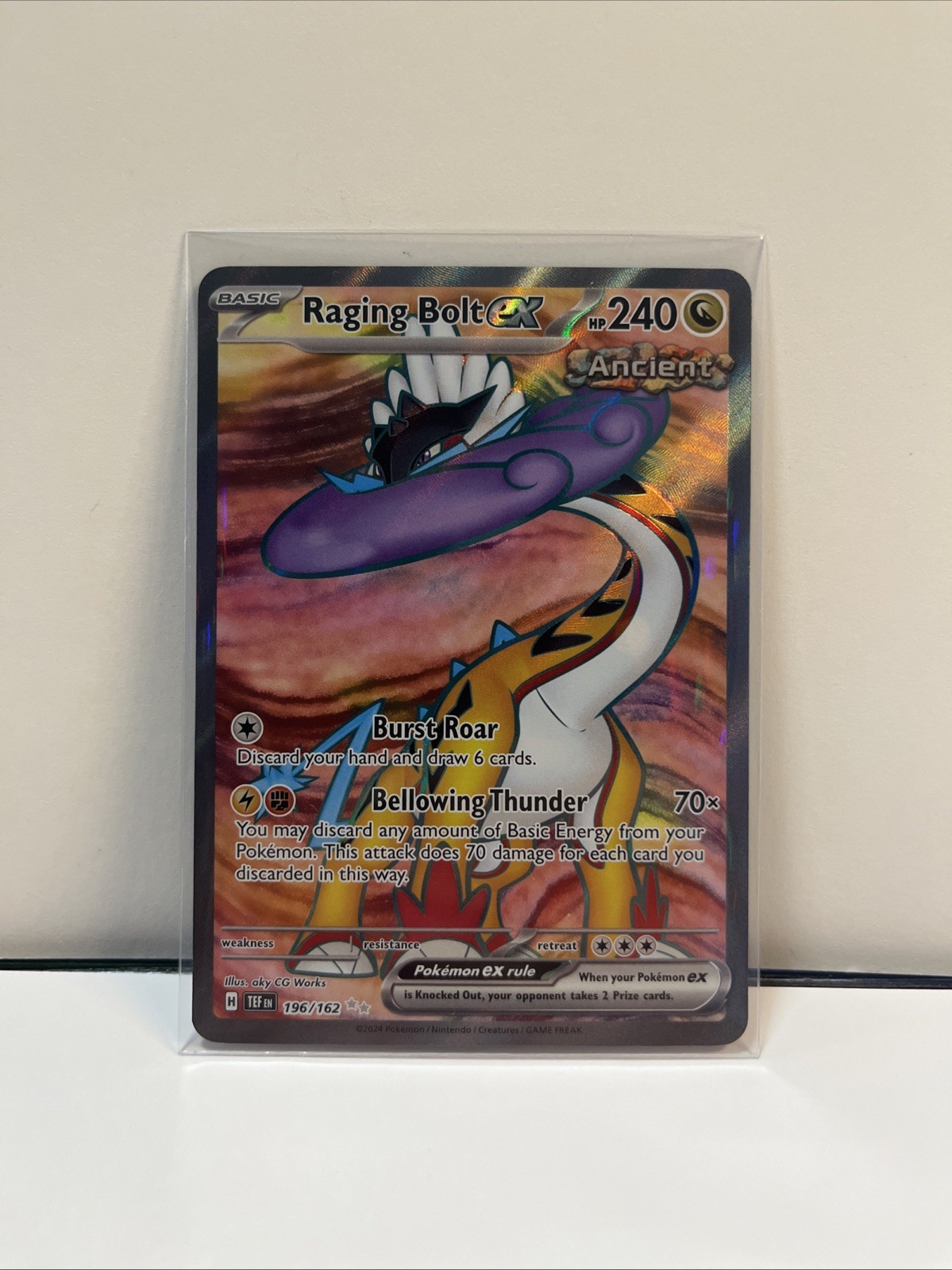Pokémon TCG Raging Bolt EX Scarlet & Violet Temporal Forces 196/162 Holo MINT