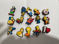 15PC Lot Simpson Charms For Crocs 1 Jibbitz Good Condition Homer, Lisa, NEW