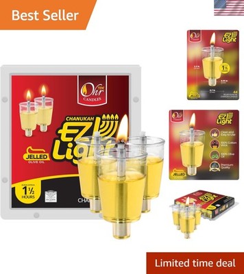 E-Z Light 44 Jelled Olive Oil Chanukah Candles Jelled Prefilled Olive Oil -1....