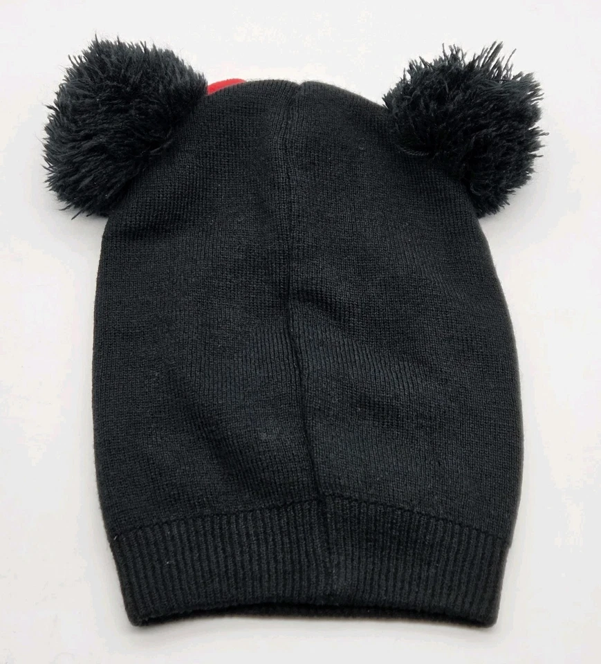 Disney Minnie Mouse Niño Pequeño Gorro Calcetín Sombrero Talla 2T-5T Acrílico Tejido Negro Rojo  Foto 2 de 4