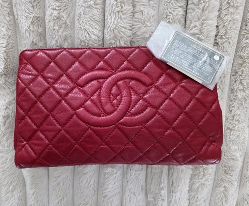 CHANEL Red Timeless Frame Clutch