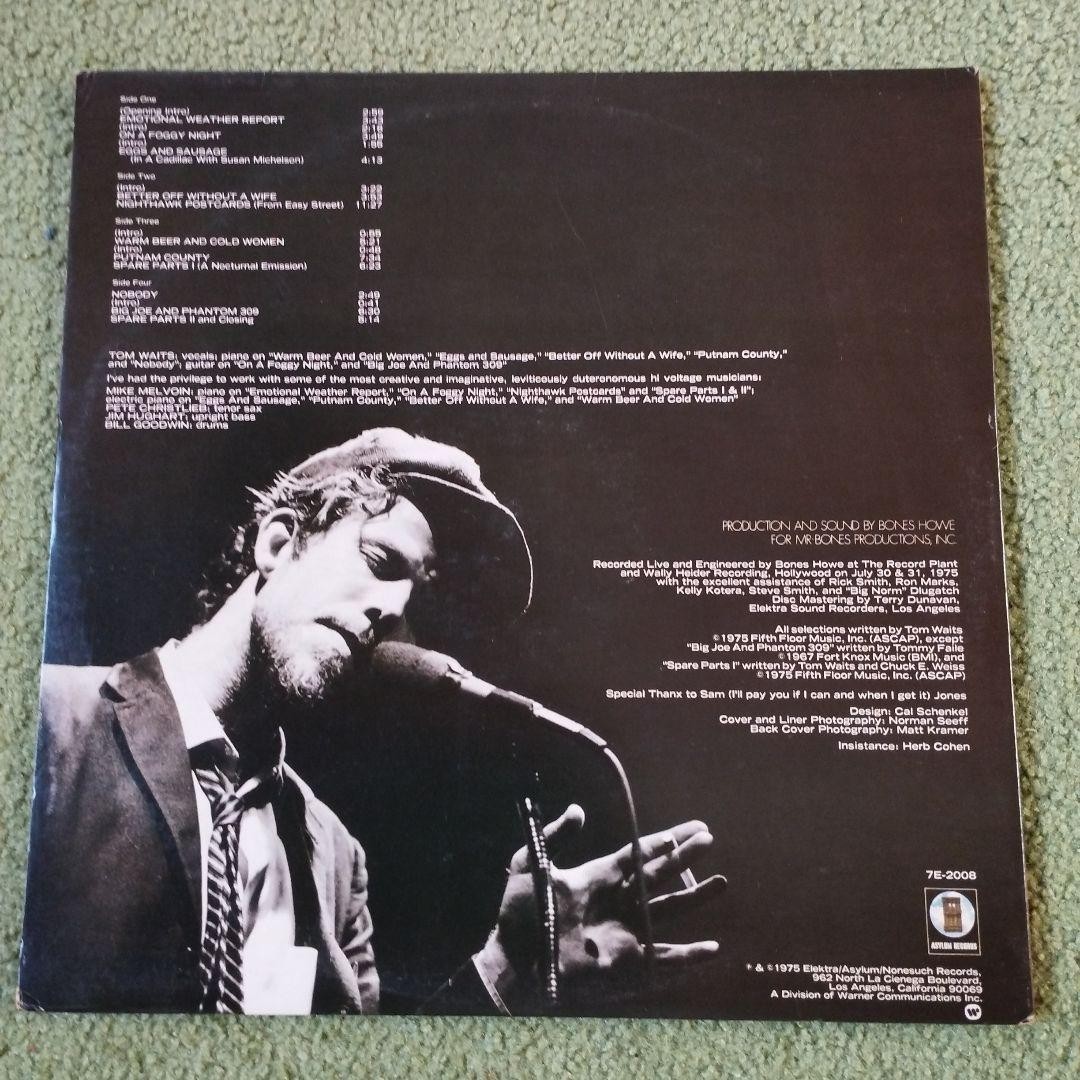 レコード US 2枚組 リイシュー トムウェイツ ナイトホークスアットザディナー Record Us 2 Disc Set Reissue Tom Waits Nighthawks At The
