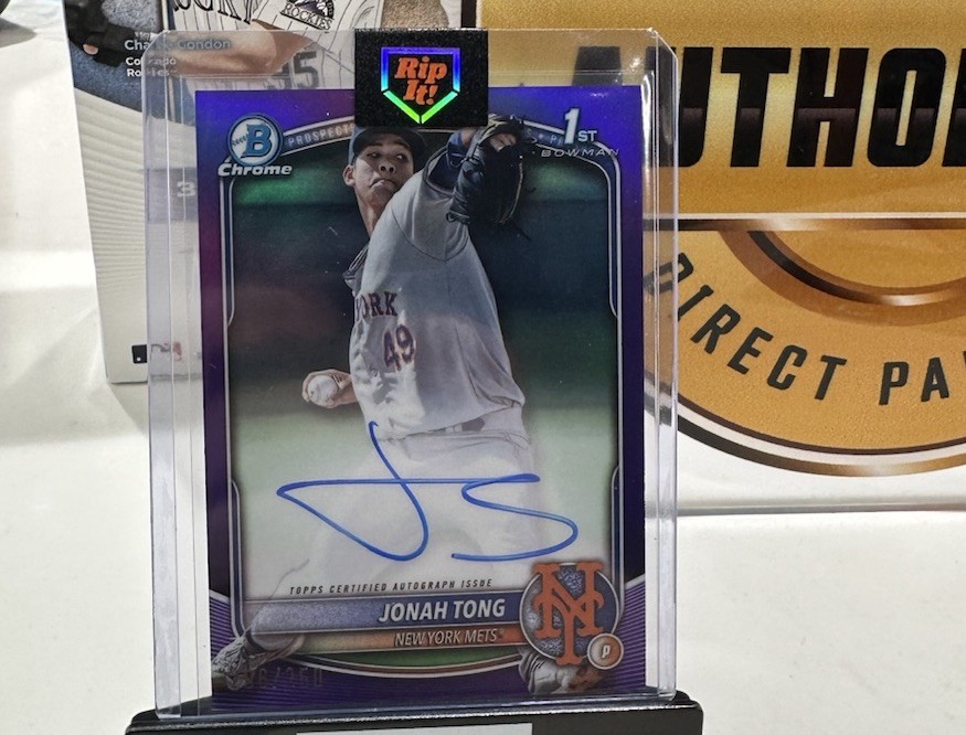 2025 Bowman Chrome Jonah Tong 1st Purple Refractor Auto /250 #CPA-JTO