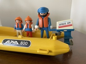 VINTAGE  PLAYMOBIL Sailboat, ALPHA 800, Shark& Figures Mixed Lot Summer Fun Vaca