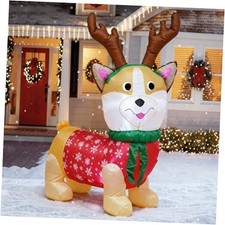 4 FT Christmas Inflatable Decoration Reindeer, with LED 4FT Christmas Corgis