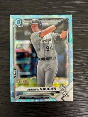 2021 Bowman Chrome Prospects Sapphire Aqua #BCP-88 White Sox Andrew Vaughn /99