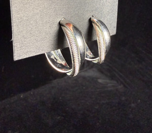 Vintage Silver-Tone Hoop Earrings. See VIDEO