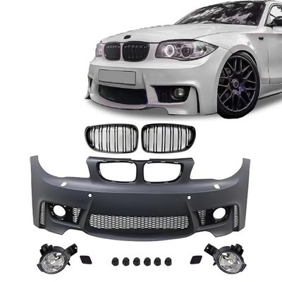 For 2008-2013 BMW E82 E88 E87 125i 128 1 Series 1M Style Front Bumper W/Fog Lamp