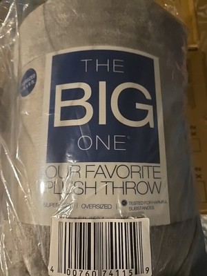 The Big One Oversized Plush Throw Blanket Gray 5x6 FT New in Package