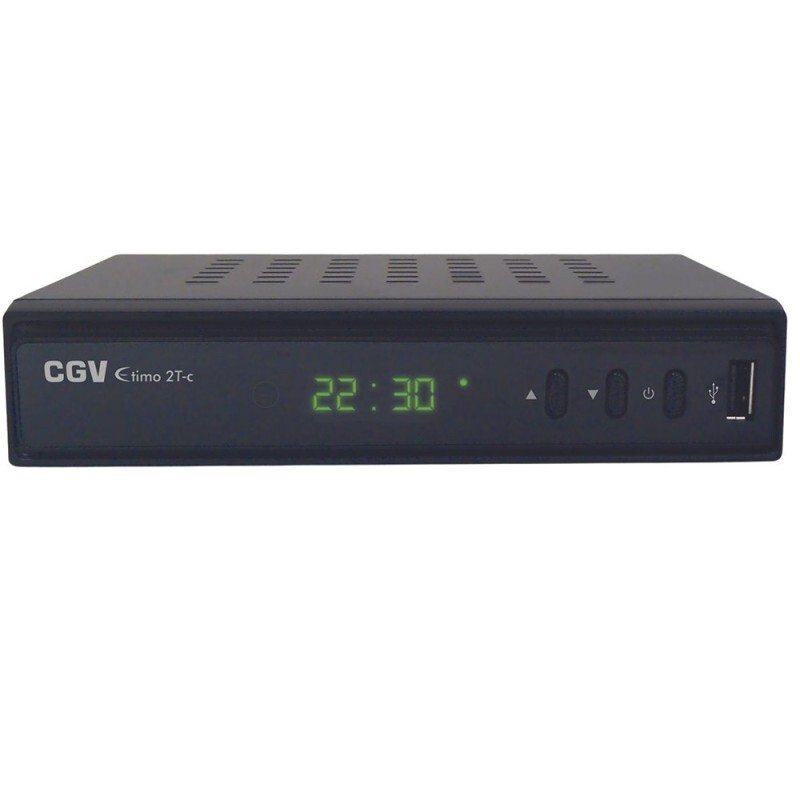 Récepteur TNT HD double tuner CGV Etimo 2T-C avec décodeur TV noir