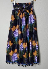 VTG African Ankara Inspired Tribal Maxi Skirt Uniti Casuals Wax Cotton Boho