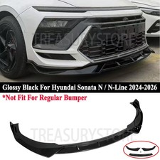 For Hyundai Sonata N / N-Line 2024-2026 Glossy Black KDM Style Front Bumper Lip