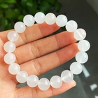 10.5mm Natural White Phantom Quartz Crystal Beads Bracelet AAA