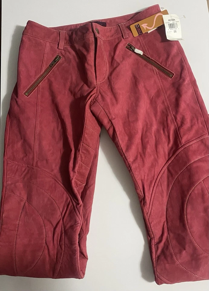Fetish by Eve Y2K Pantalones de Motociclista de Cuero Rojo Cereza Hiphop Años 90’s -2000’s  Foto 4 de 4