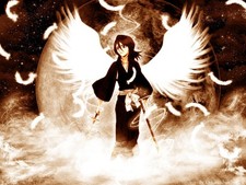 Anime bleach kuchiki rukia moon wings girls fantasy art Custom Gaming Mat Desk