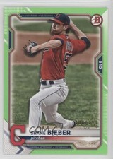 2021 Bowman Neon Green Border 308/399 Shane Bieber #28 n1u