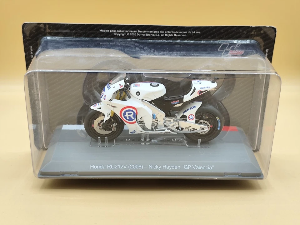 1/18 Honda RC212V Moto GP 2008 "GP Valencia" N. Hayden IXO Altaya - Photo 1/1