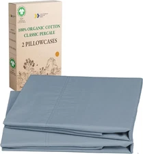California Design Den 100% Organic Cotton Standard/Queen Pillow Cases 2, Soft...