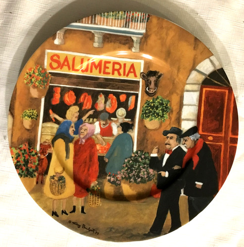Guy Buffet SALUMERIA Dinner Plate TUSCAN STOREFRONTS Porcelain Made in Germany