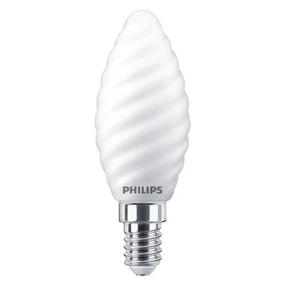 Philips LED Filament Bougie Tournée 4,5W = 40W E14 Mat Blanc Neutre 4000K