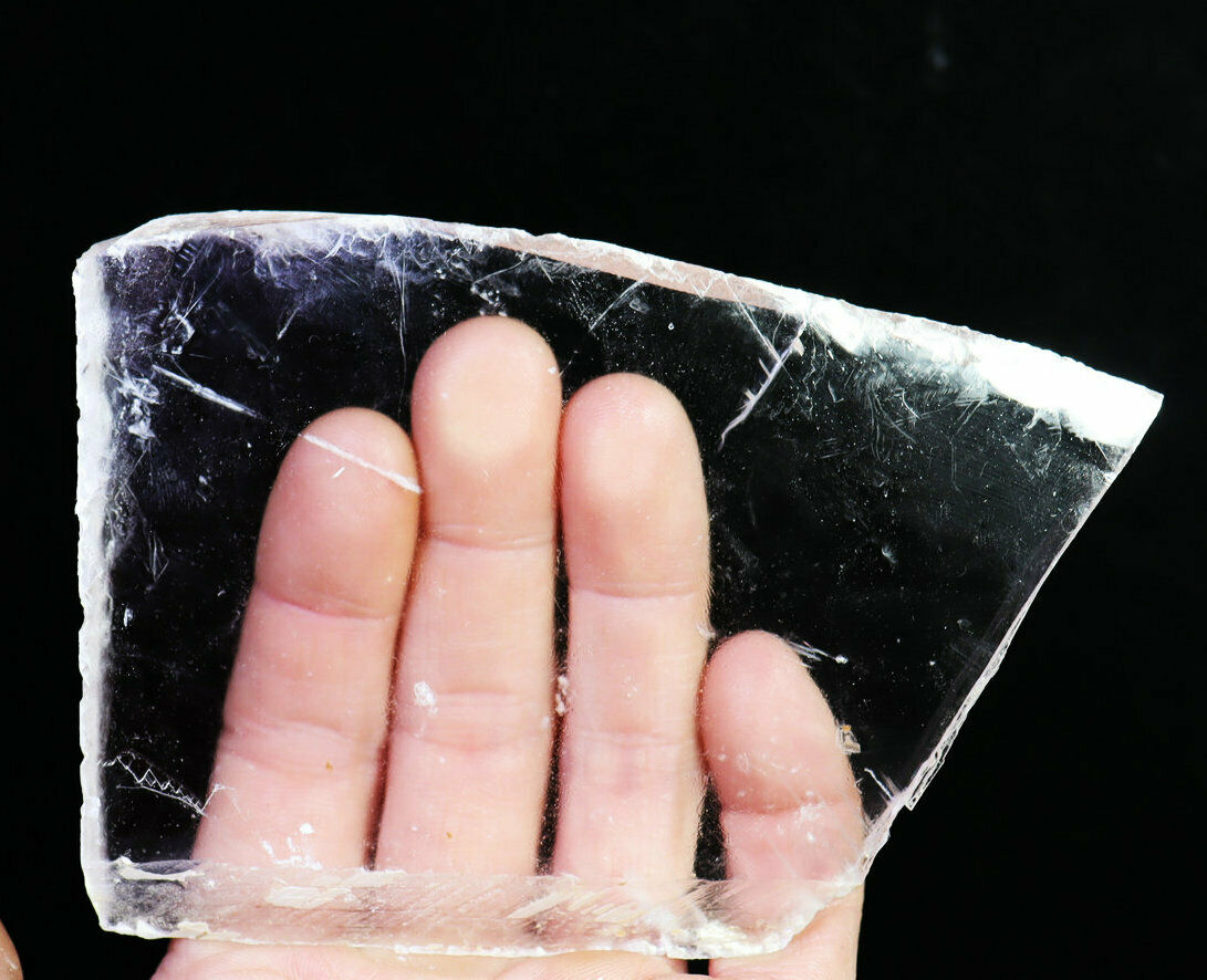 Natural 136g Clear Selenite Slab Crystal Reiki Gypsum Specimen