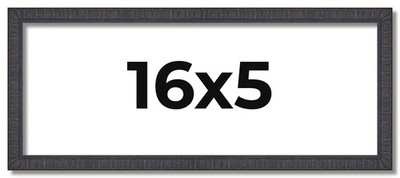 16x5 Rustic Brown Real Wood Picture Frame Width 0.75 inches | Interior Frame Dep